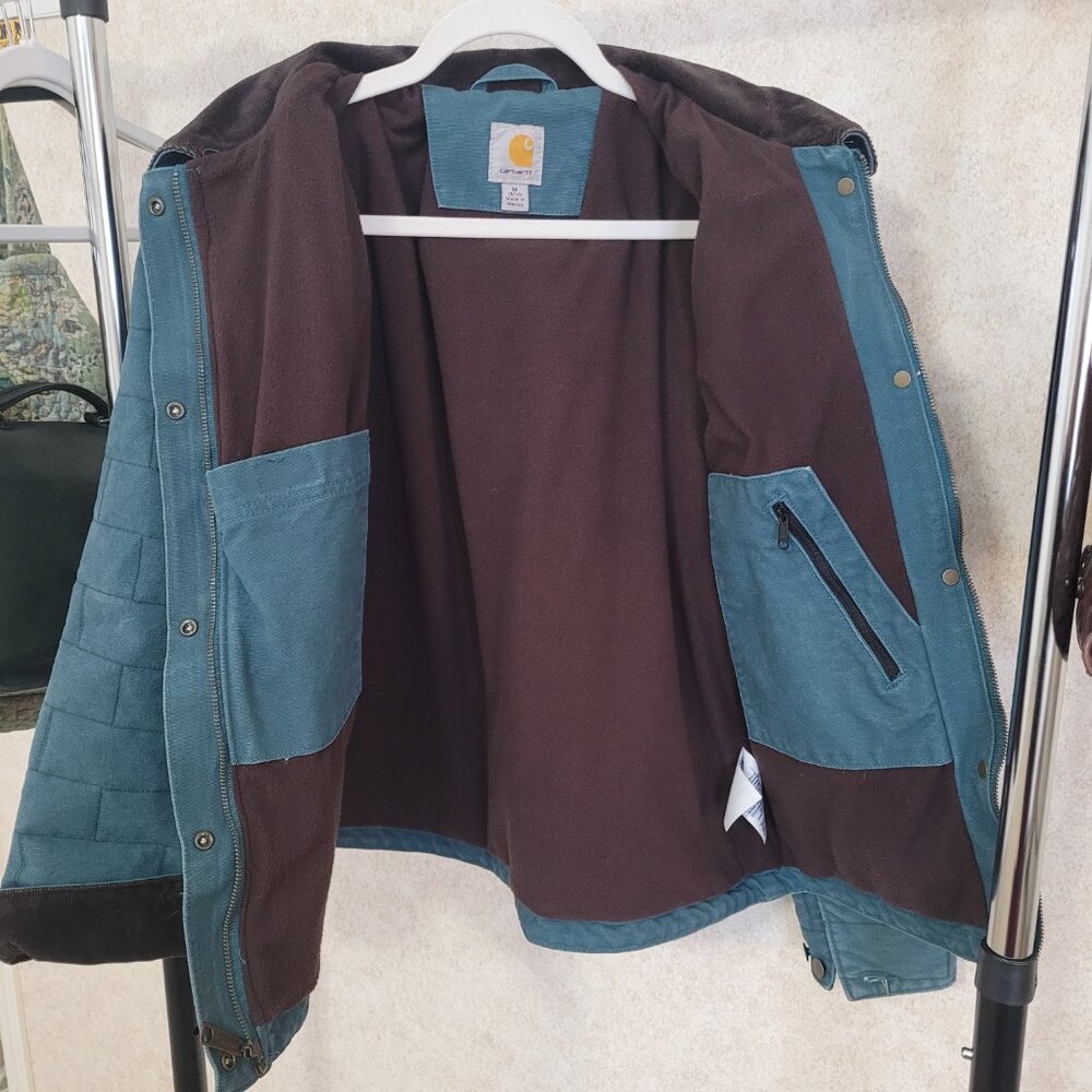 Carhartt Blue Quilted Jacket Womens Size M New Hope Teal - Picture 8 of 15